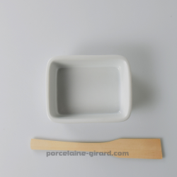 Plat à Lasagne Rectangulaire de 20x16cm - Porcelaine Blanche - HM0085