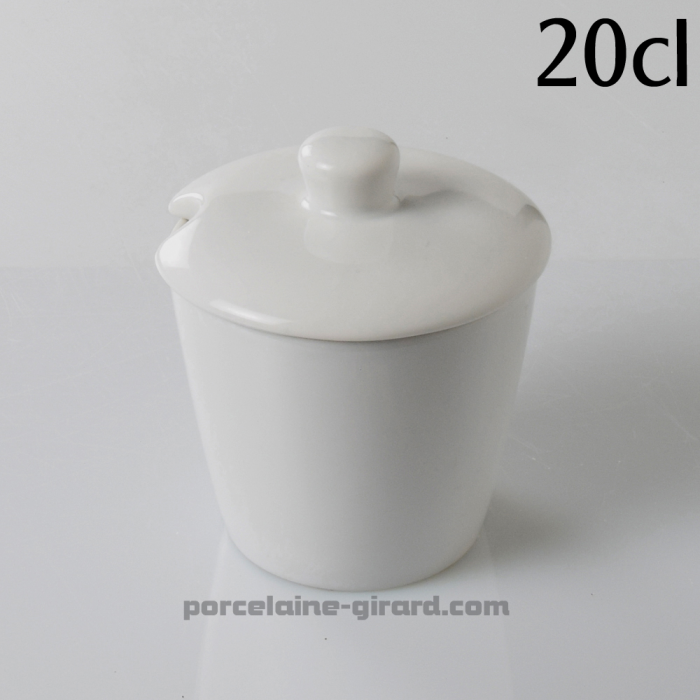 Sucrier ou moutardier conique, /Pratique : une encoche est prévu pour que vous puissiez y mettre une cuillère. /200cc