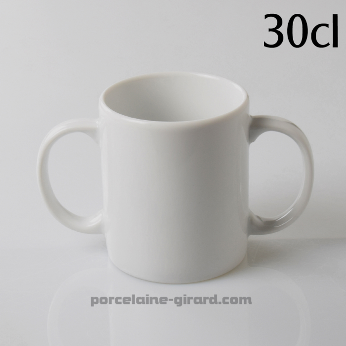 Verre enfants classique 30CL  HT 9,4 Diamètre-8cm / avec 2 anses 15,2cm/ 