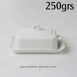 Tasse & Assiette : Beurrier rectangulaire avec couvercle en porcelaine