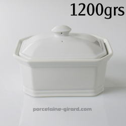 PRESSE A FOIE GRAS 13X8.5 POUR TERRINE 600G PORCELAINE BLANCHE