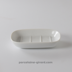 Porte savon classique en porcelaine blanche.