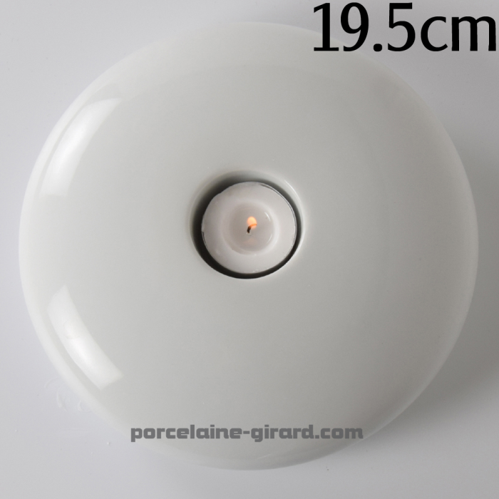 Bougeoir Saturne en porcelaine Blanche, /Une grande surface à peindre pour les décoratrices.. /Existe en deux tailles.