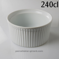 MOULE SOUFFLE PORCELAINE BLANCHE IND BAS 3 TOQUES 12X6 26CL