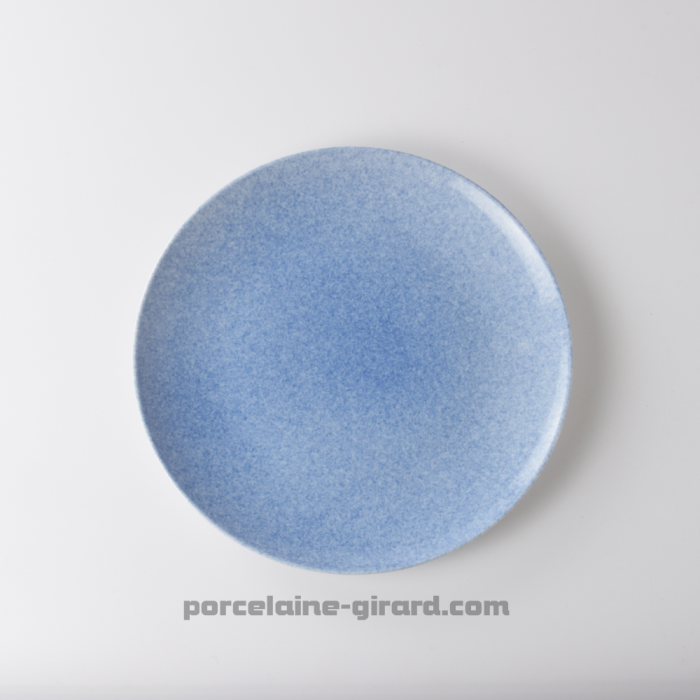 Assiette bleue mouchetée 19.6cm 
