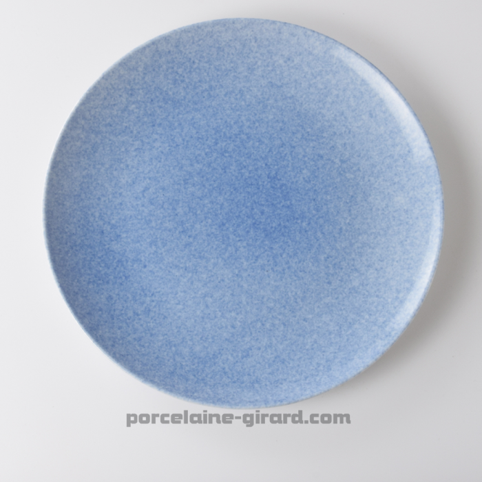 Assiette plate bleue mouchetée 25.9cm 